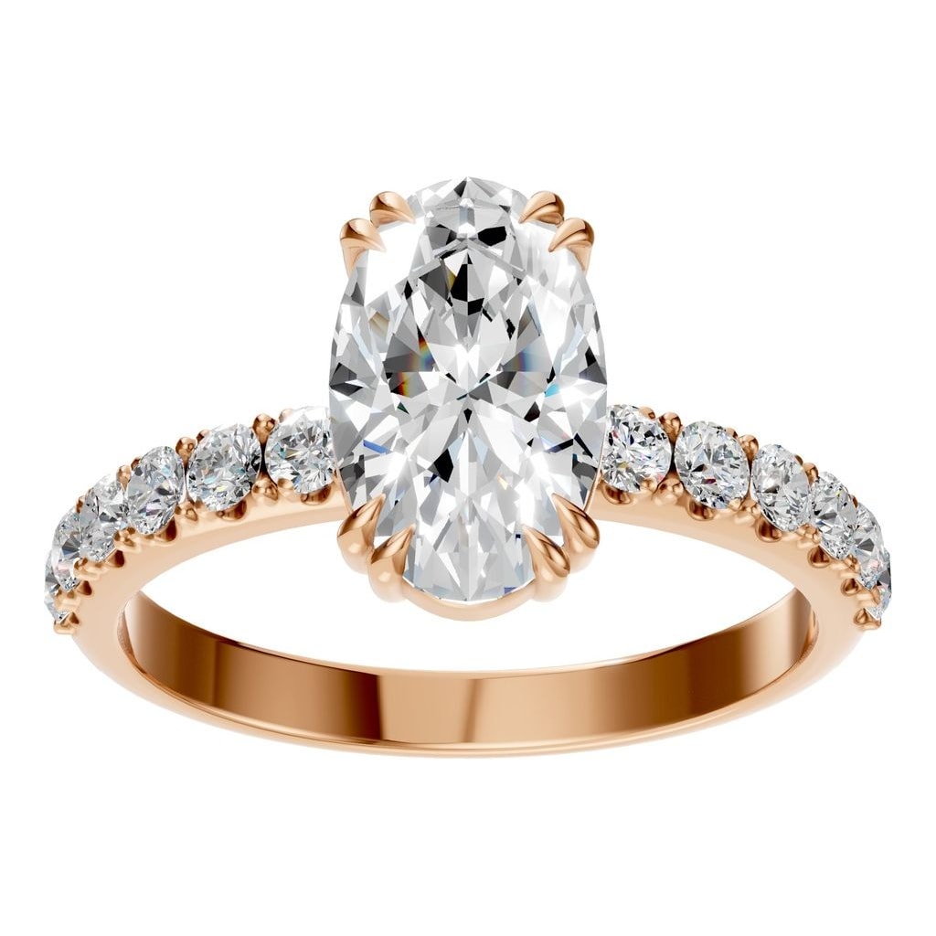 RI-4945 Rose Gold Ring SET - Front View