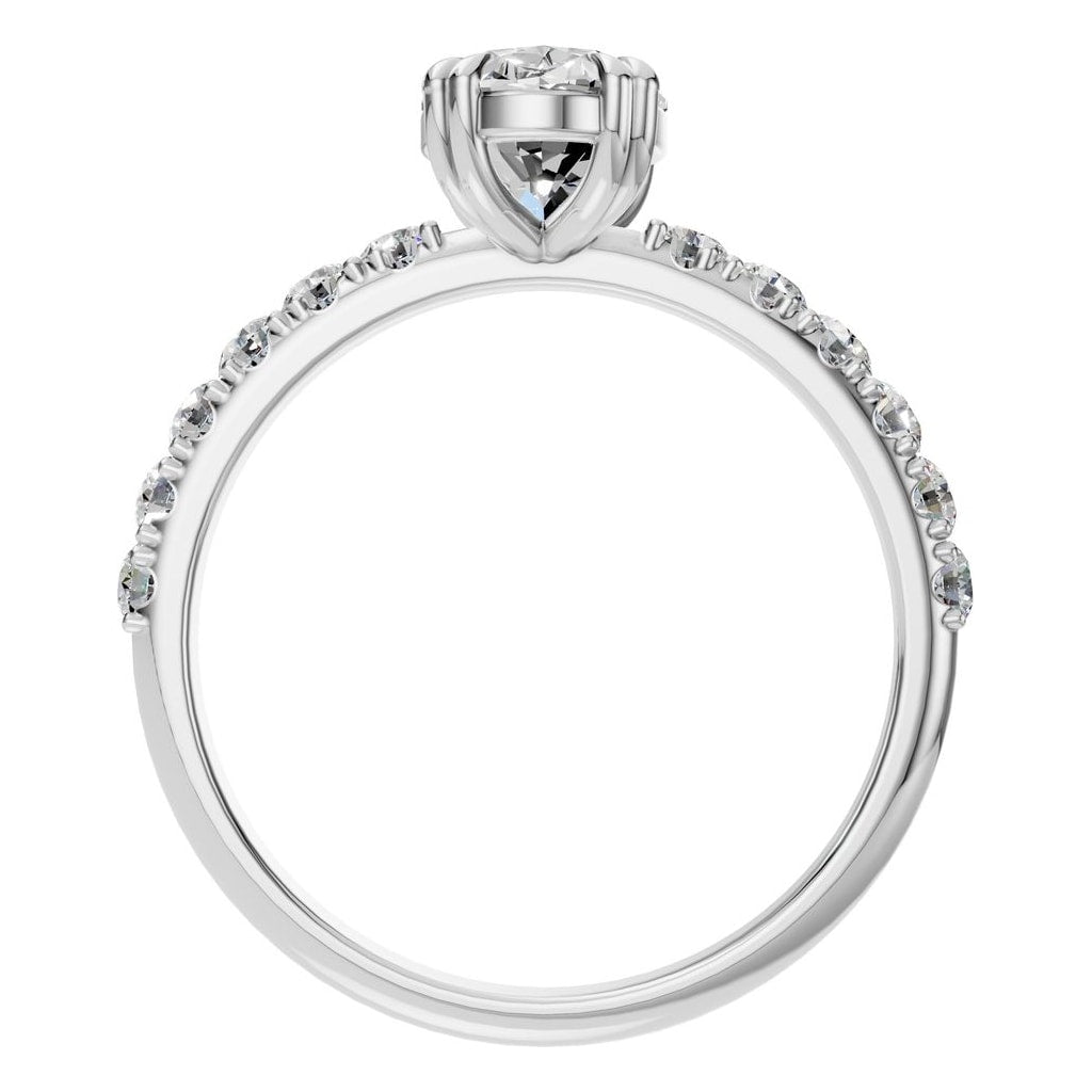 RI-4945 White Gold Ring SET - Top View