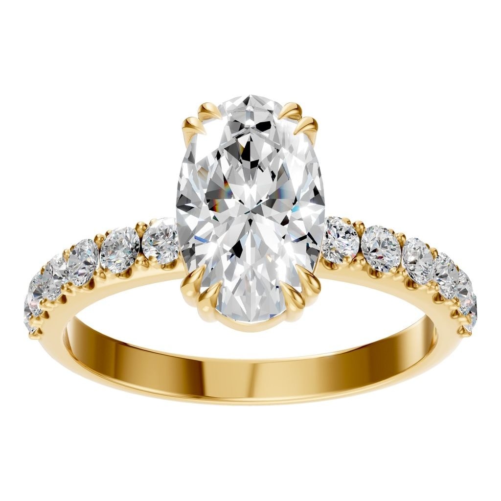 RI-4945 Yellow Gold Ring SET - Front View