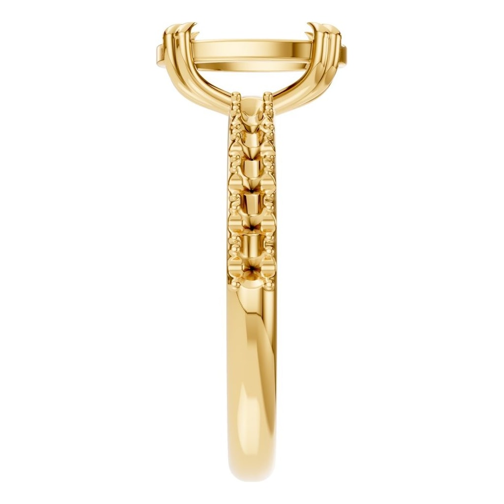 RI-4945 Yellow Gold Ring UNSET - Side View