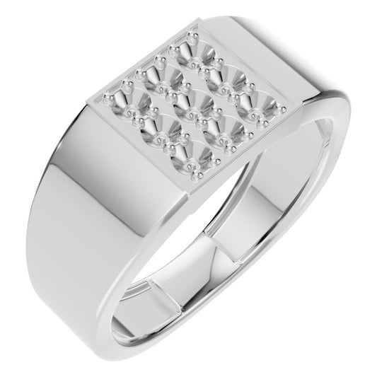 RI-5422 White Gold Ring UNSET - Main View