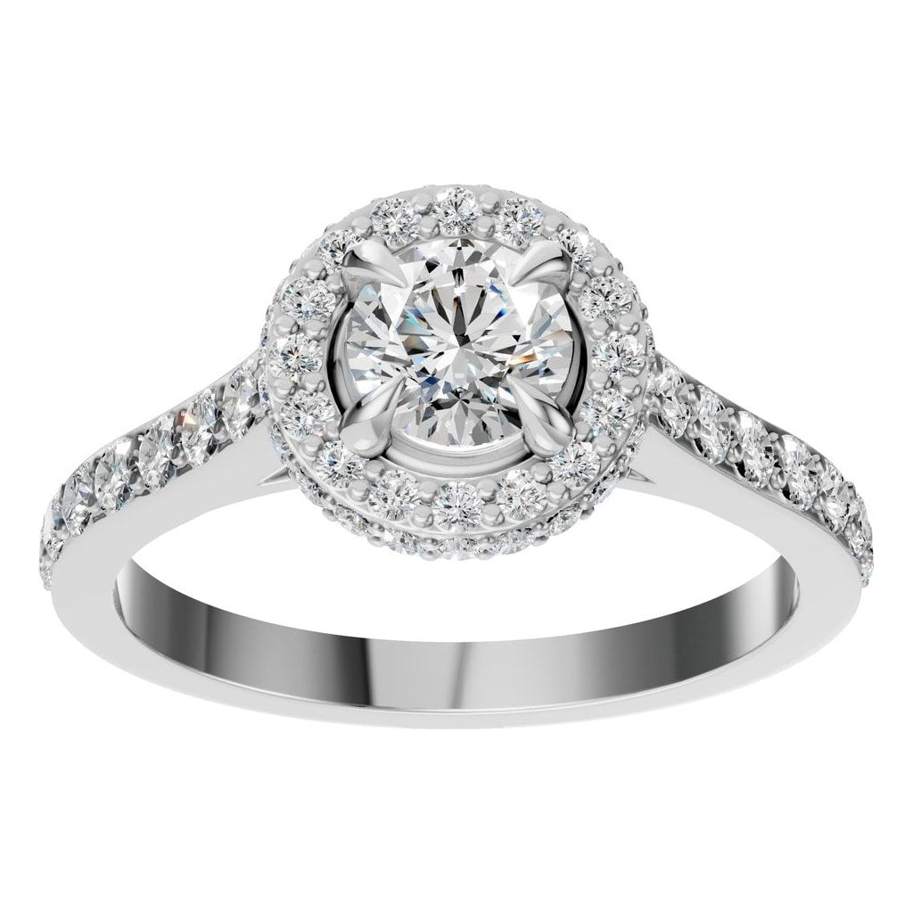 RI-6402 White Gold Ring SET - Front View