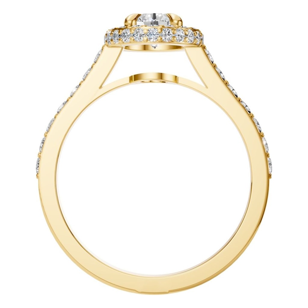 RI-6402 Yellow Gold Ring SET - Top View