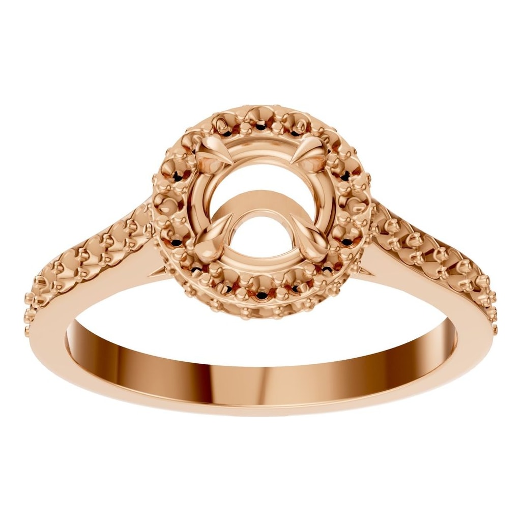 RI-6402 Rose Gold Ring UNSET - Front View