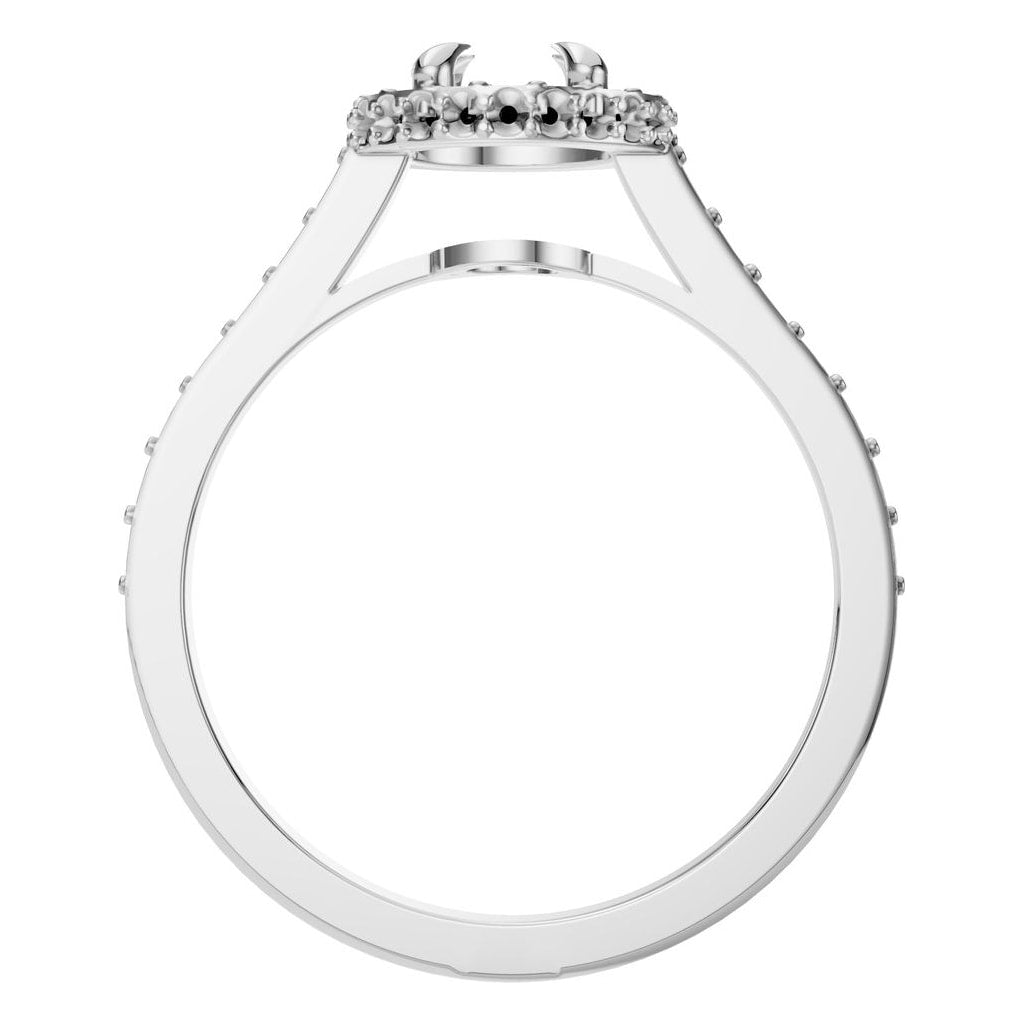 RI-6402 White Gold Ring UNSET - Top View