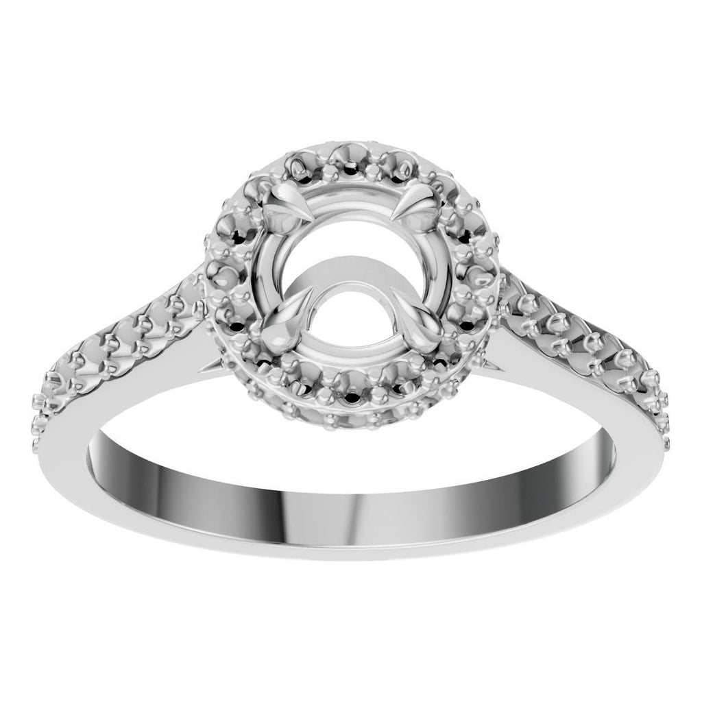 RI-6402 White Gold Ring UNSET - Front View