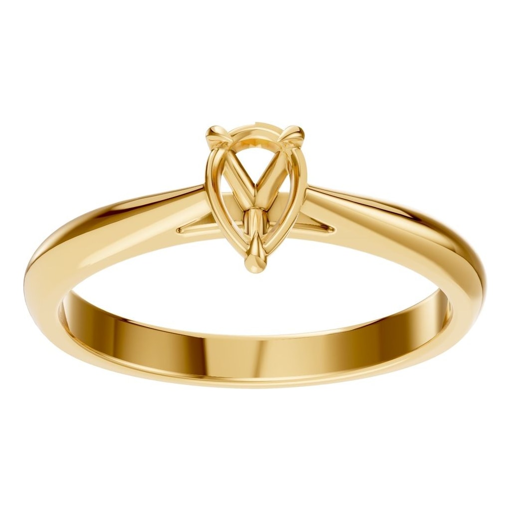 RI-6434 Yellow Gold Ring UNSET - Front View