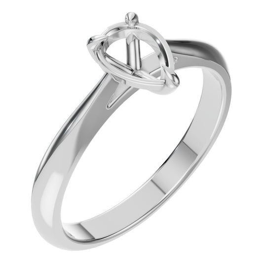 RI-6434 White Gold Ring UNSET - Main View