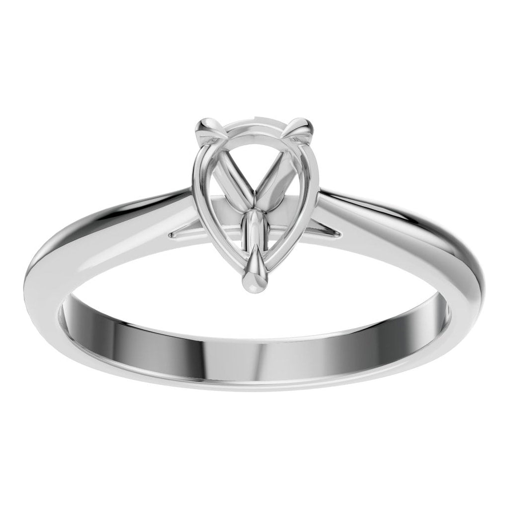 RI-6434 White Gold Ring UNSET - Front View