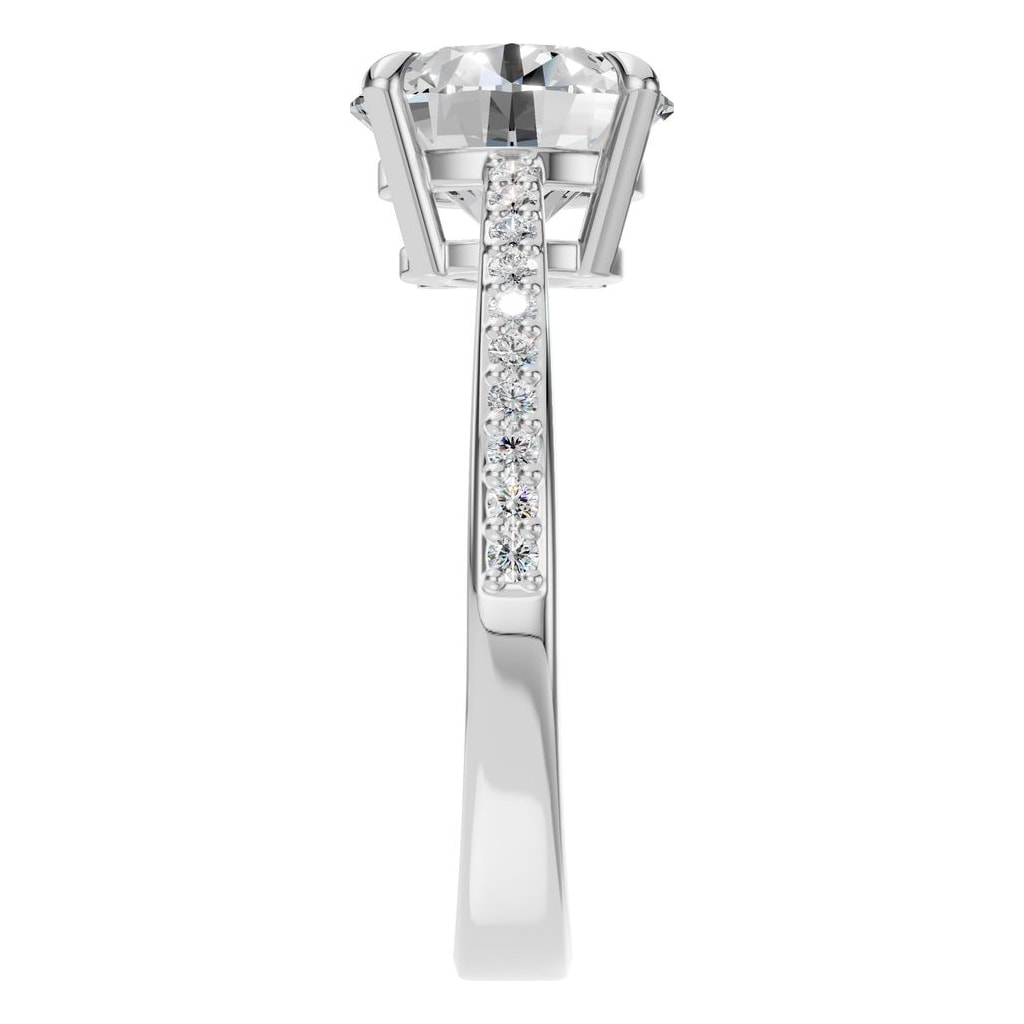 RI-6632 White Gold Ring SET - Side View
