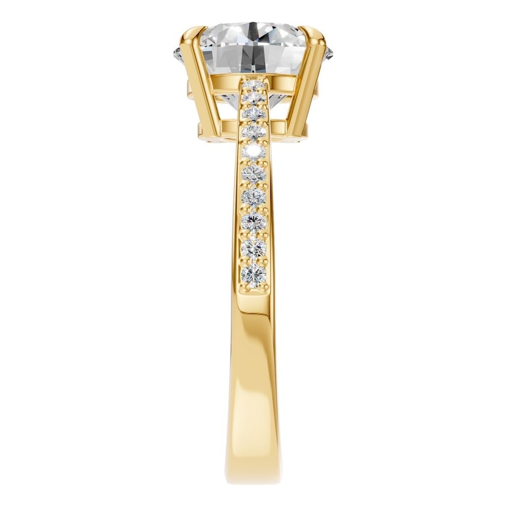 RI-6632 Yellow Gold Ring SET - Side View