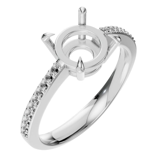 RI-6632 White Gold Ring UNSET - Main View