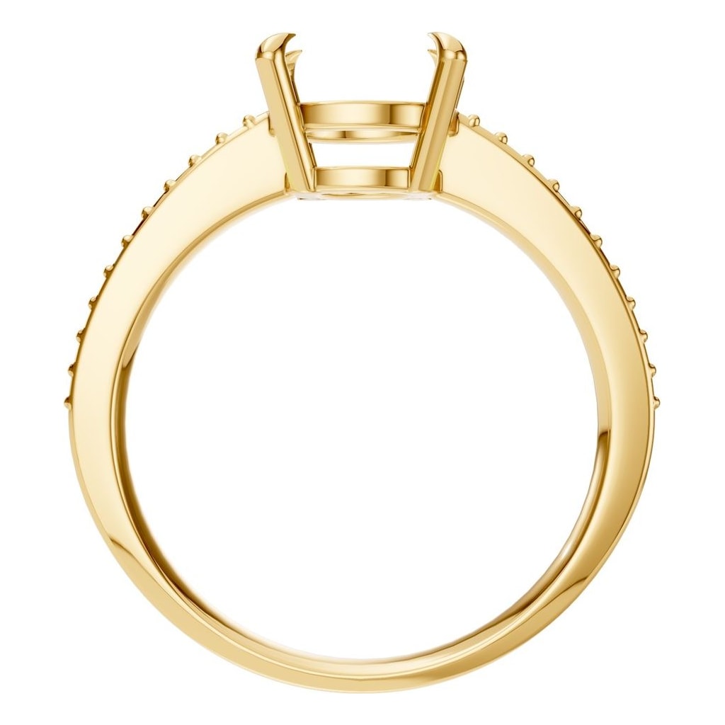 RI-6632 Yellow Gold Ring UNSET - Top View