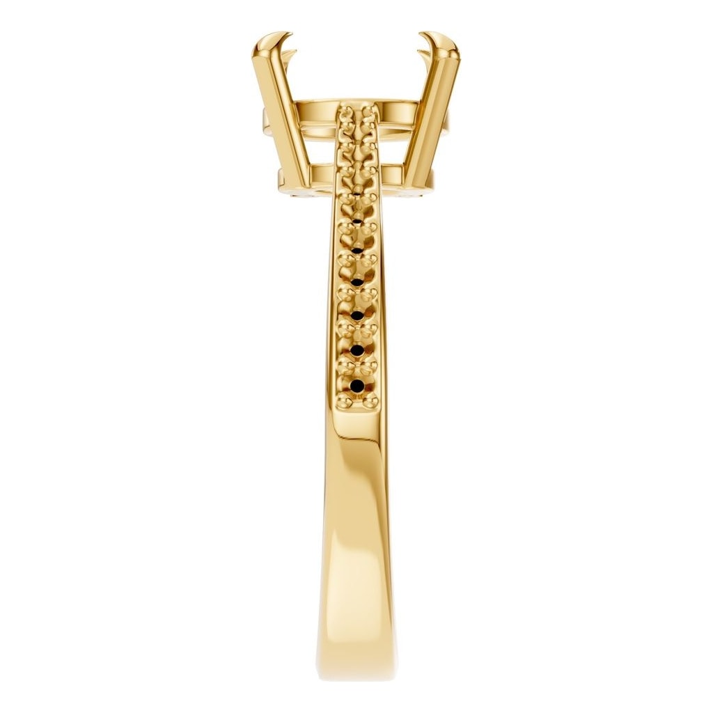 RI-6632 Yellow Gold Ring UNSET - Side View