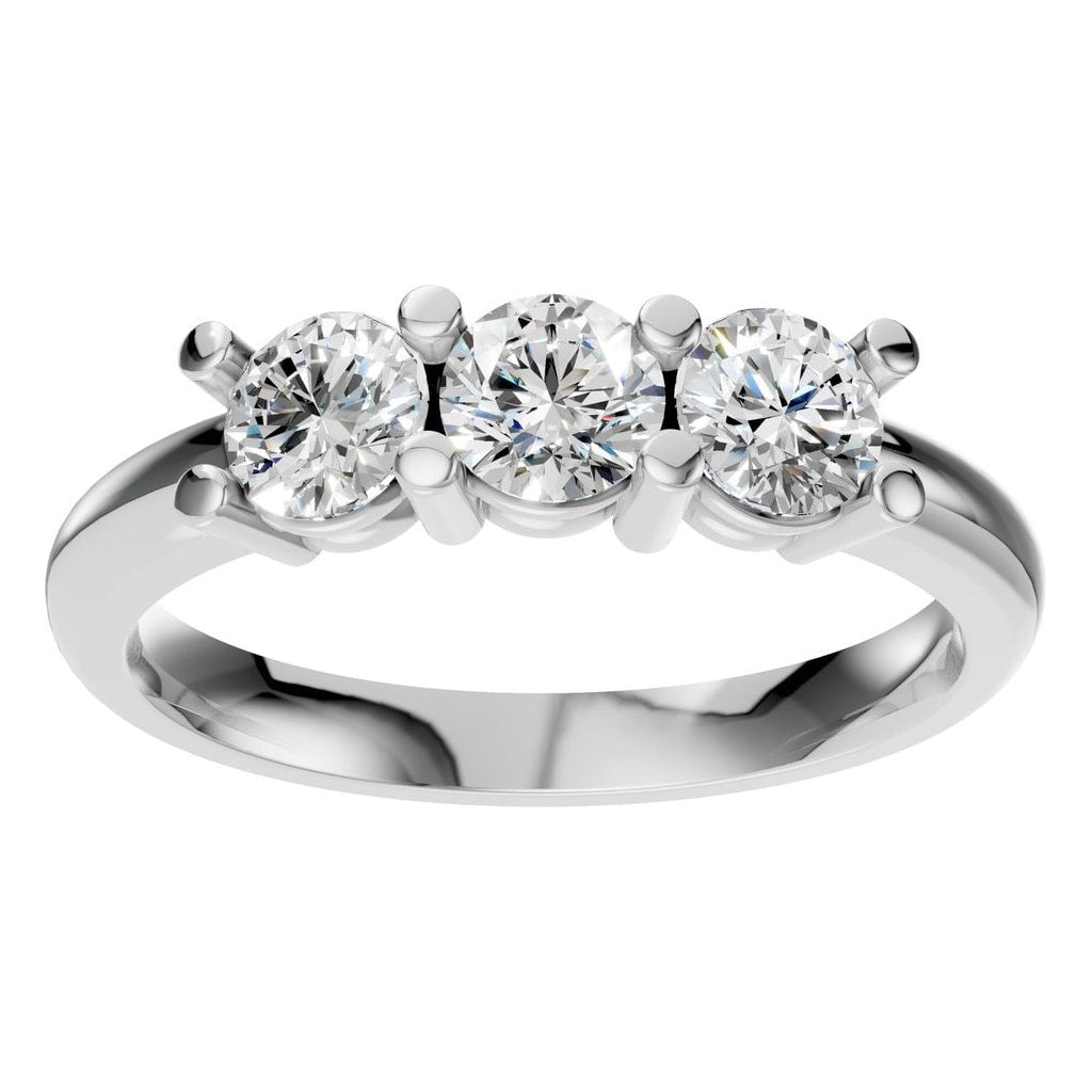 RI-6713 White Gold Ring SET - Front View