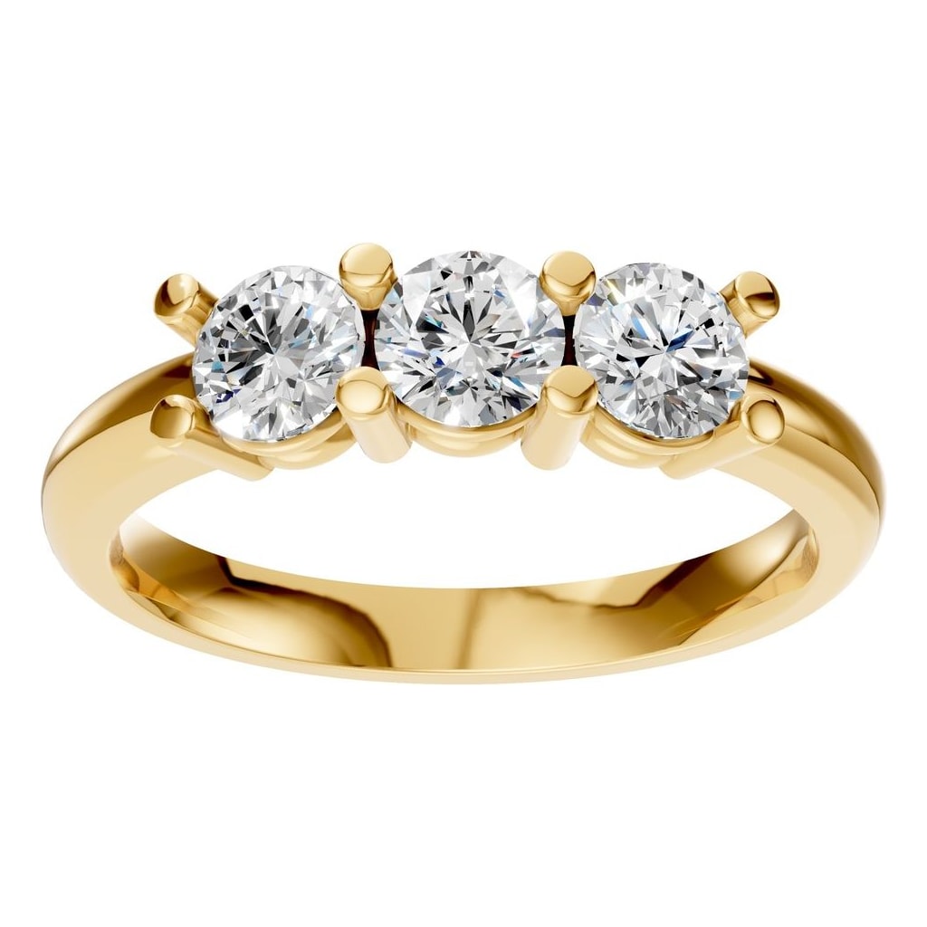 RI-6713 Yellow Gold Ring SET - Front View
