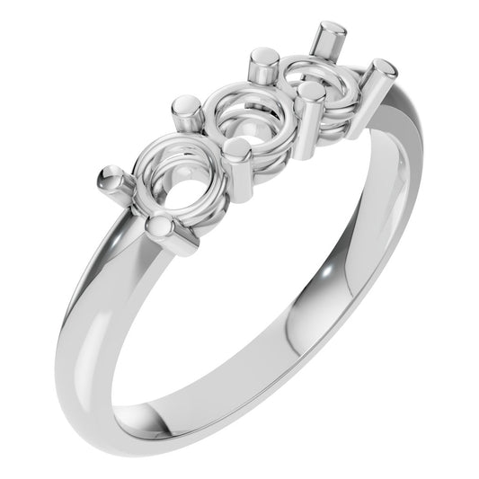 RI-6713 White Gold Ring UNSET - Main View