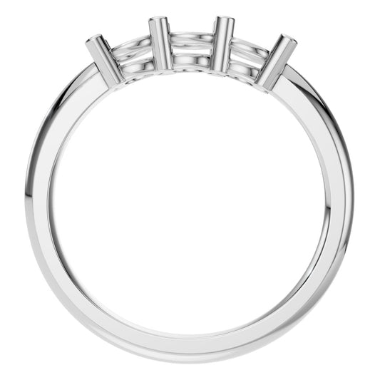 RI-6713 White Gold Ring UNSET - Top View