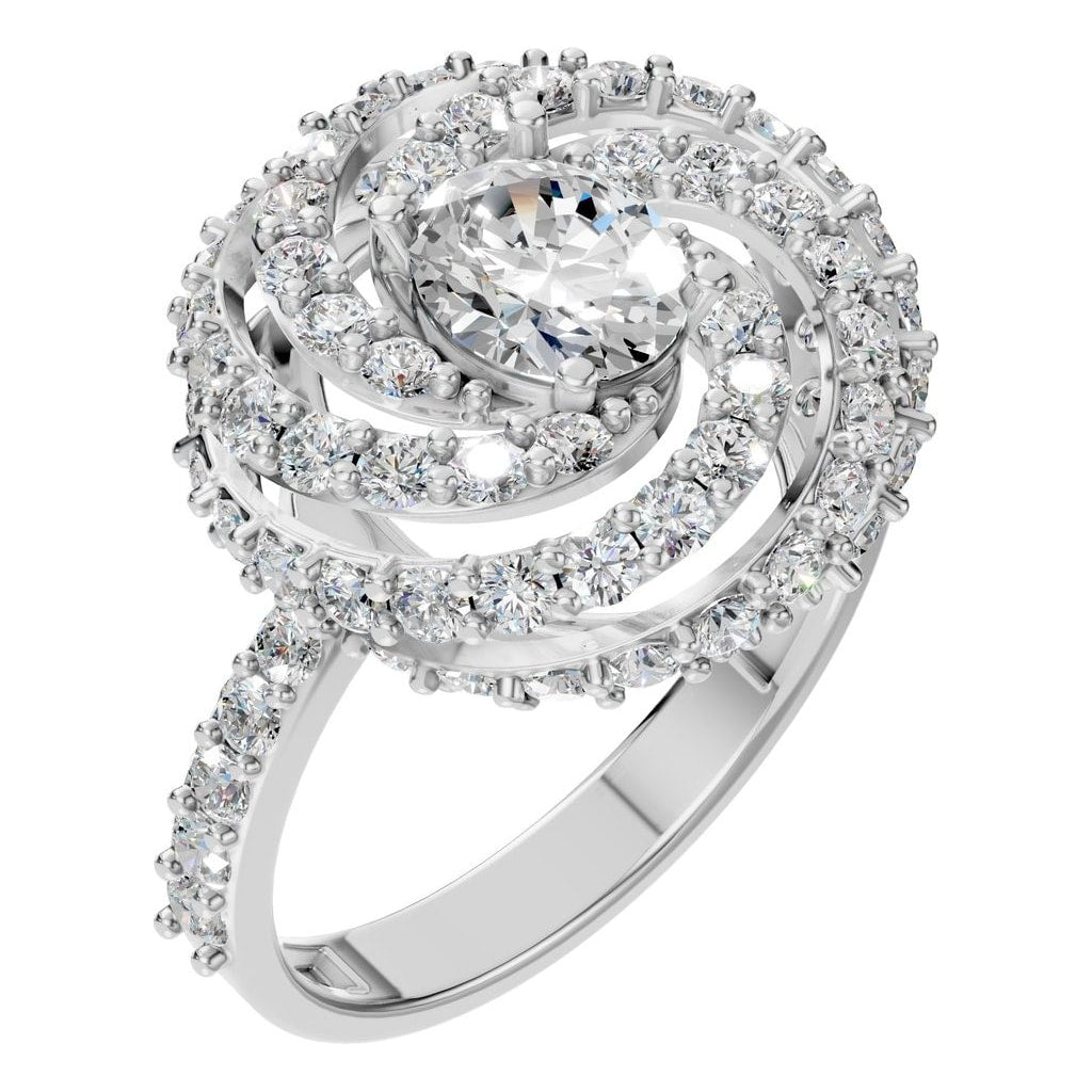 RI-6726 White Gold Ring SET - Main View