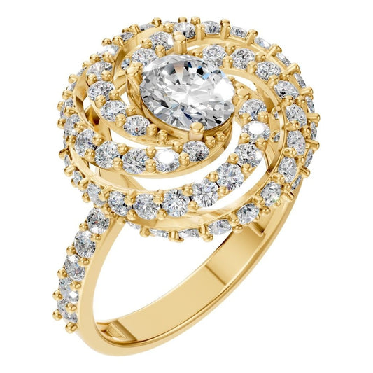 RI-6726 Yellow Gold Ring SET - Main View