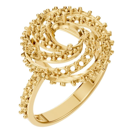 RI-6726 Yellow Gold Ring UNSET - Main View