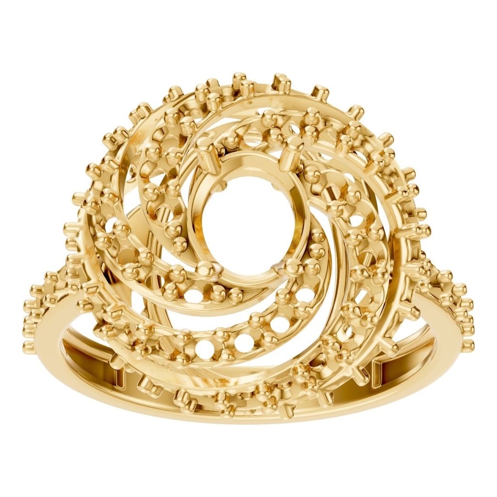 RI-6726 Yellow Gold Ring UNSET - Front View