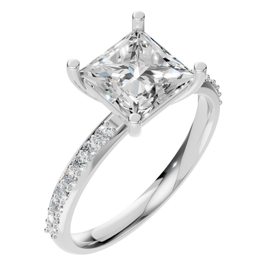 RI-6740 White Gold Ring SET - Main View