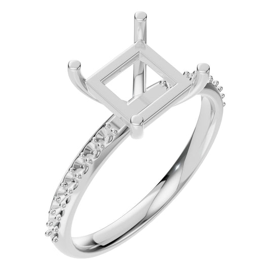 RI-6740 White Gold Ring UNSET - Main View