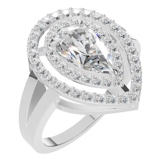 RI-7211 White Gold Ring SET - Main View