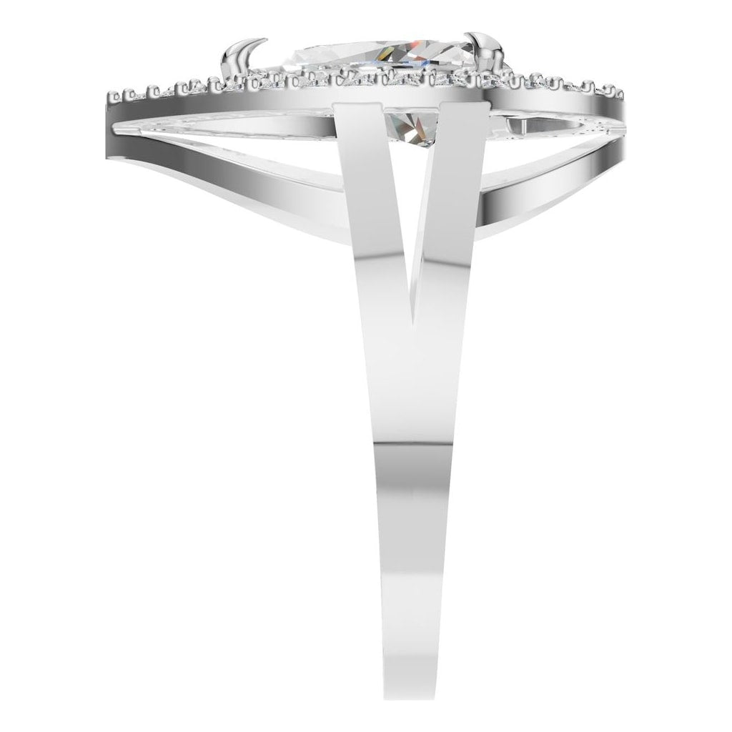 RI-7211 White Gold Ring SET - Side View