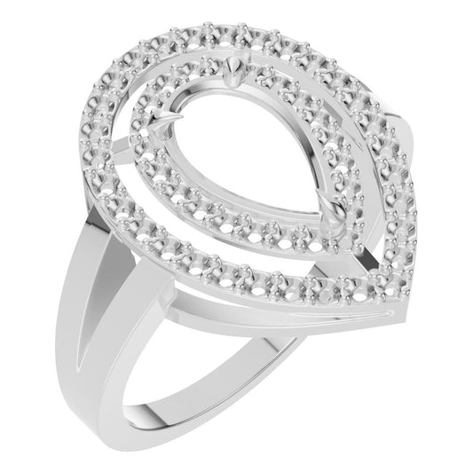 RI-7211 White Gold Ring UNSET - Main View