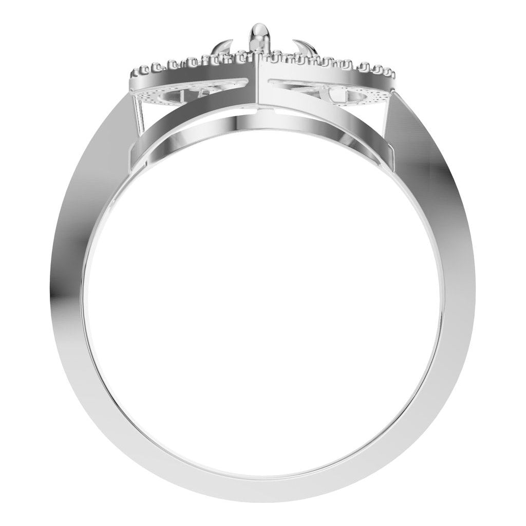 RI-7211 White Gold Ring UNSET - Top View