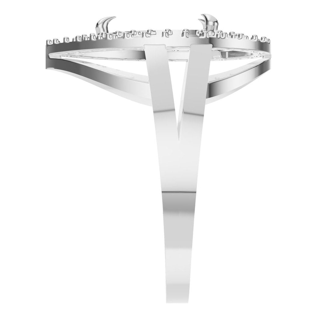 RI-7211 White Gold Ring UNSET - Side View