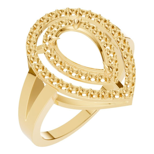 RI-7211 Yellow Gold Ring UNSET - Main View