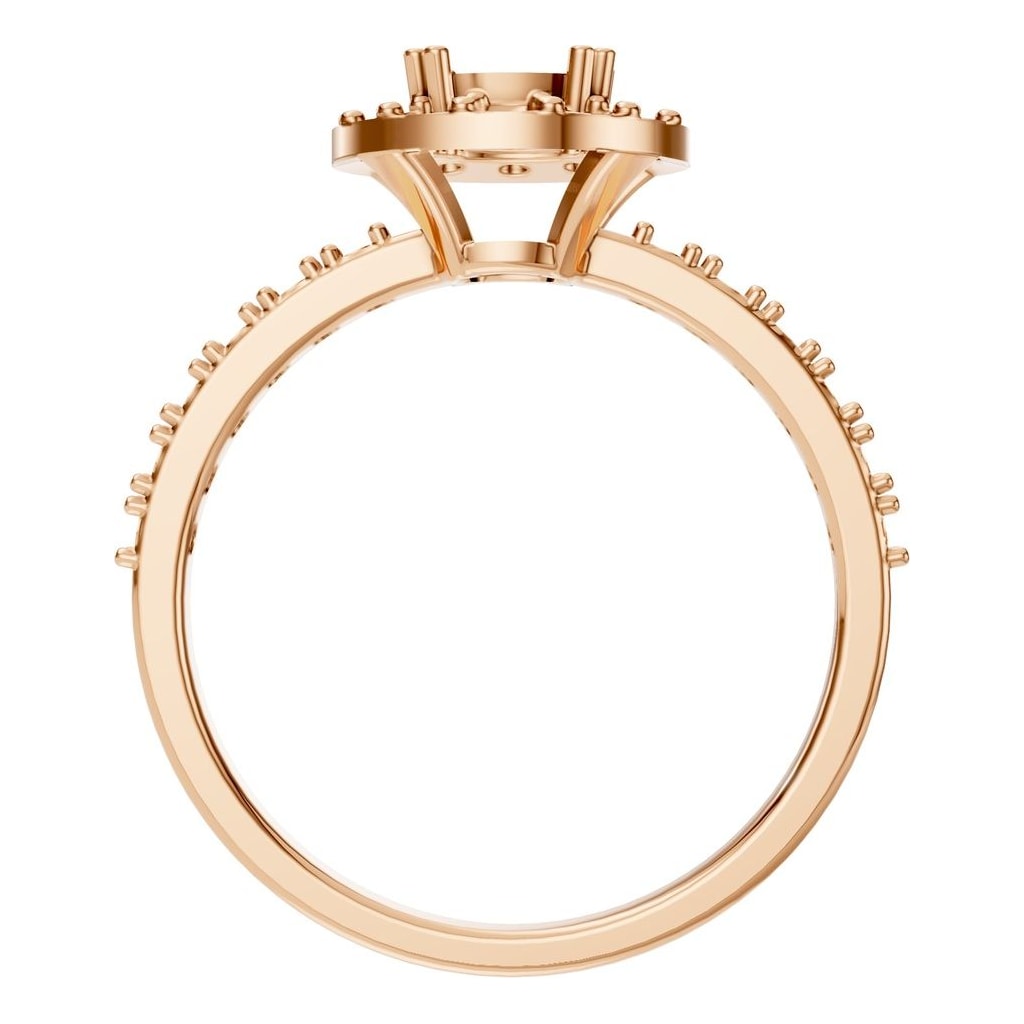 RI-7593 Rose Gold Ring UNSET - Top View