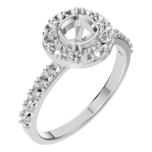 RI-7593 White Gold Ring UNSET - Main View