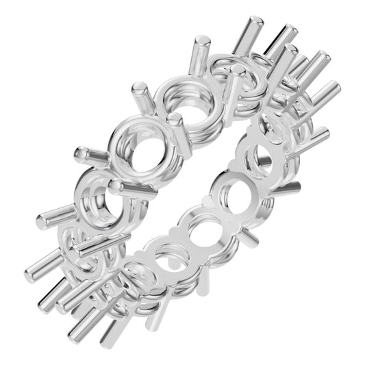 RI-8213 White Gold Ring UNSET - Main View