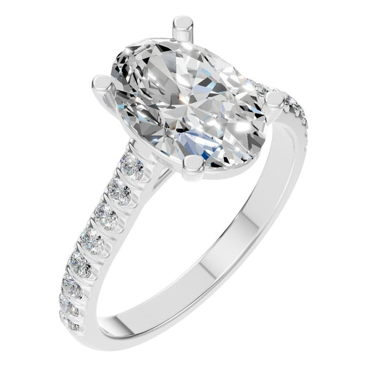 RI-8408 White Gold Ring SET - Main View