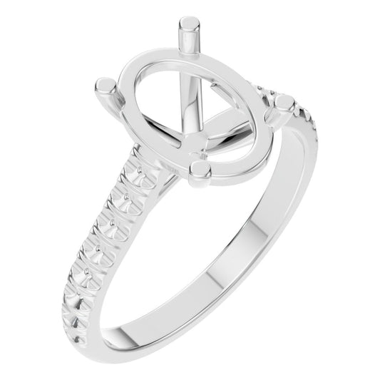 RI-8408 White Gold Ring UNSET - Main View