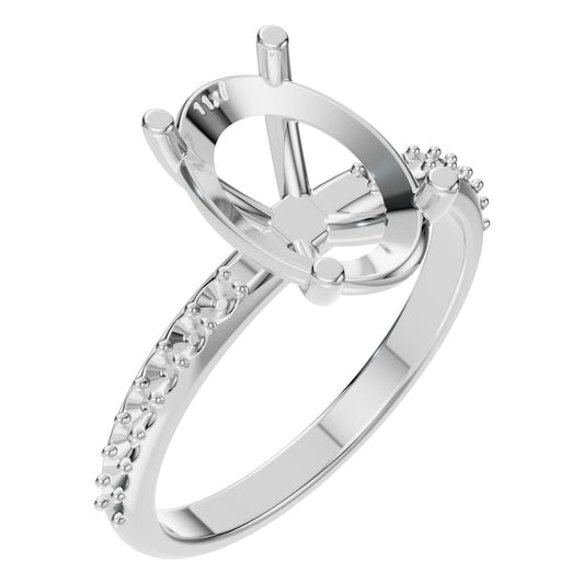 RI-8881 White Gold Ring UNSET - Main View