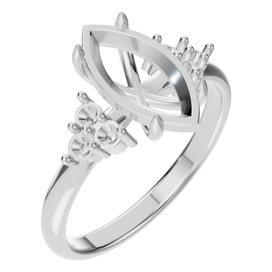 RI-9384 White Gold Ring UNSET - Main View
