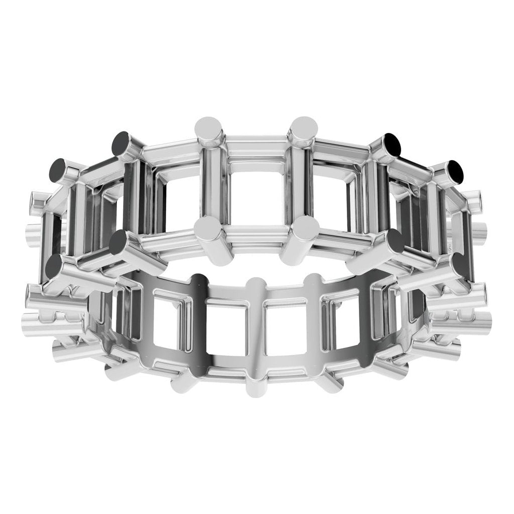 RI-9406 White Gold Ring UNSET - Front View