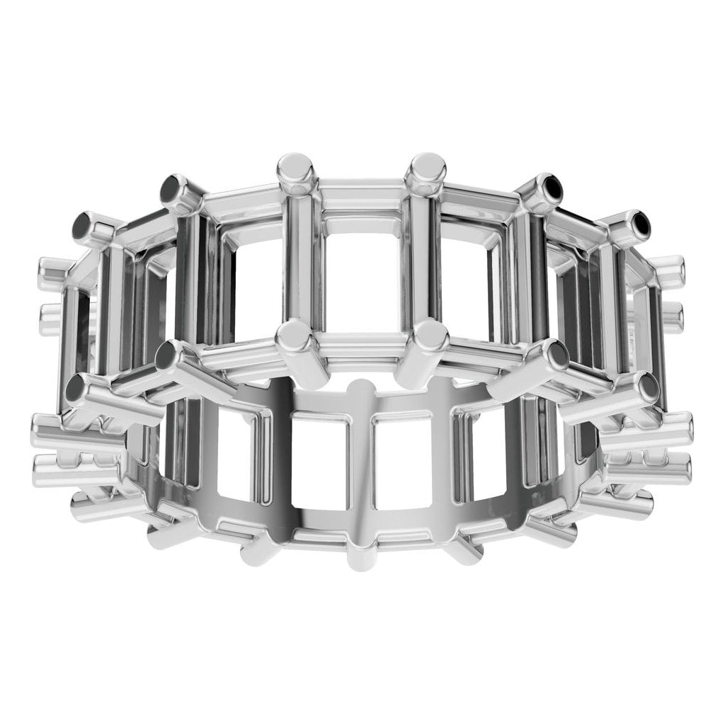 RI-9406 White Gold Ring UNSET - Front View