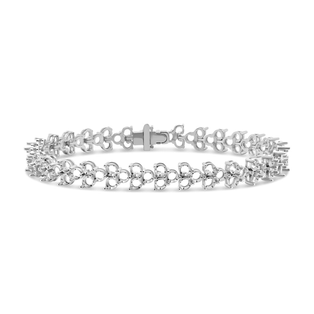BR-1495 White Gold Bracelet UNSET - Main View