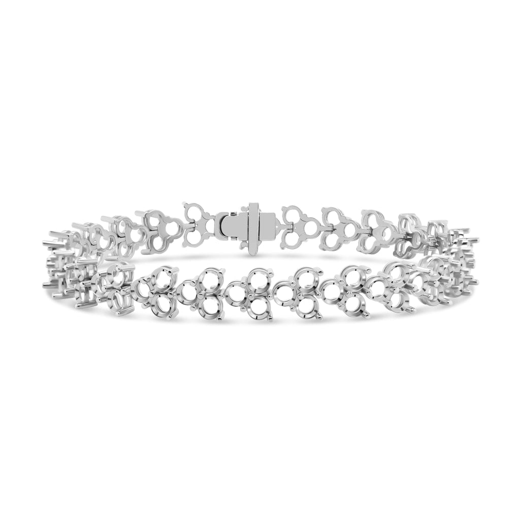 BR-1495 White Gold Bracelet UNSET - Main View