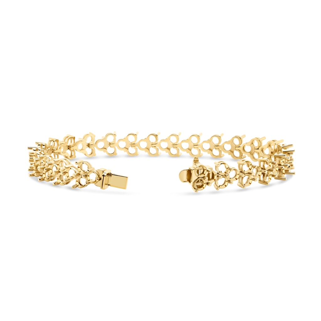 BR-1495 Yellow Gold Bracelet UNSET - BACK