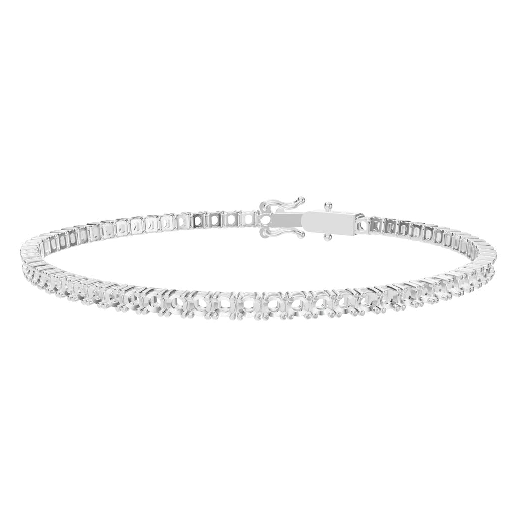 BR-5058 White Gold Bracelet UNSET - Main View
