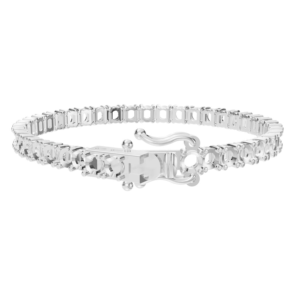 BR-5058 White Gold Bracelet UNSET - Back View