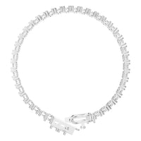 BR-5058 White Gold Bracelet UNSET - Top View