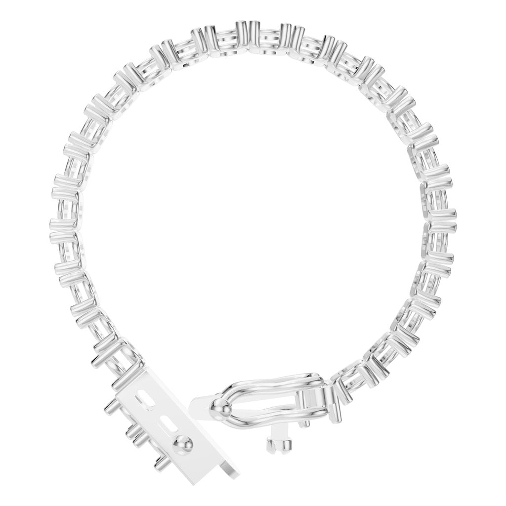 BR-5058 White Gold Bracelet UNSET - Top View